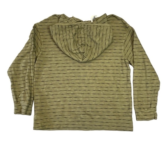 Monrow Revolve Mens Knit Sweater Striped Hoodie. Green and Black Size S #917 - Picture 2 of 5